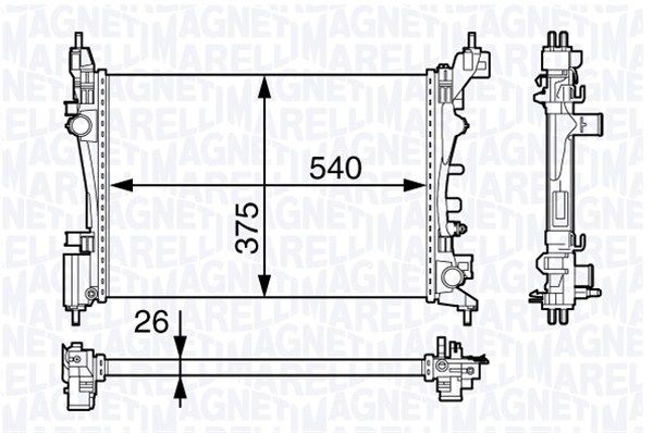 MAGNETI MARELLI Radiators, Motora dzesēšanas sistēma 350213143100